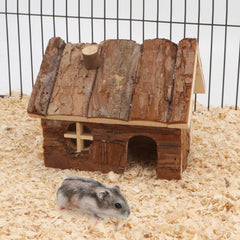Wontee hábitat hamster madera: detalle, superficie atractiva para juego y exploración.
