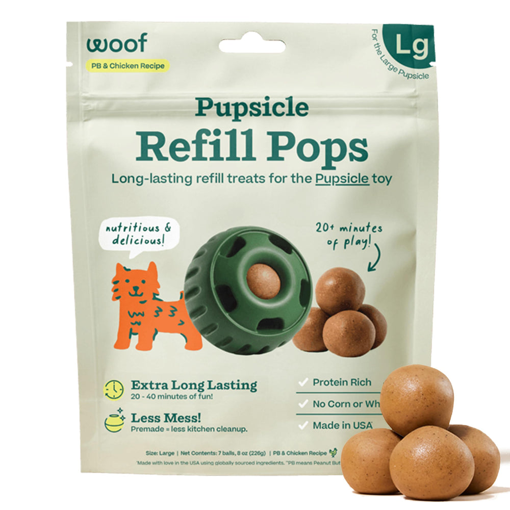 WOOF paleta para perro pollo recarga, entretenimiento prolongado para tu mascota.