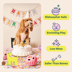 WOOF Party Pupsicle: base con peso para evitar volteretas.