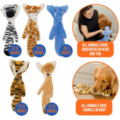 Juguete Woof Wonders sin relleno Tigre, ideal para masticar y jugar.