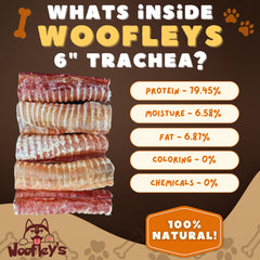 Woofley's tráquea de res ayuda a la limpieza dental durante el juego.