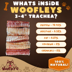 Woofley's Tráquea de res – primer plano, digestibilidad fácil.
