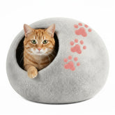 Cueva para gato Woolygon en lana merino, descanso cálido y seguro.