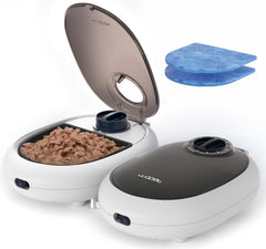 WOPET Dispensador de alimento automático para gatos y perros pequeños, permite programar porciones.