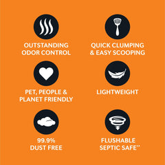 World's Best Cat Litter sin fragancia para gatos sensibles.