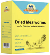 Gusanos de harina WormsFarm en caja, fuente práctica de proteína para aves.