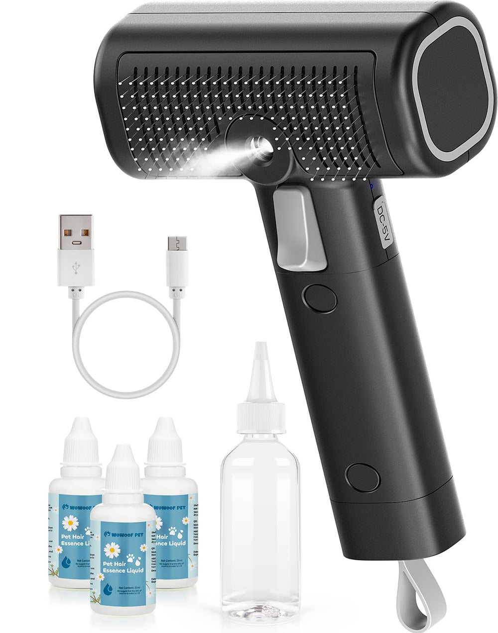 WOWOOFT PET cepillo de vapor para perro que reduce pelo suelto durante el cepillado