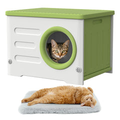 WOWOTOZN casa para gatos exterior resistente, lista para uso diario en jardín
