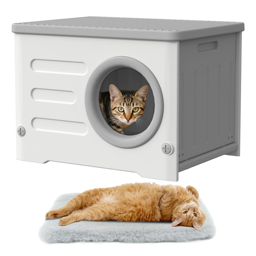 WOWOTOZN casa-gatos exterior-durable: refugio resistente para uso al aire libre en climas variables.