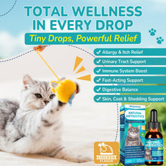Woyamay refuerza la inmunidad felina con gotas líquidas de fácil uso.
