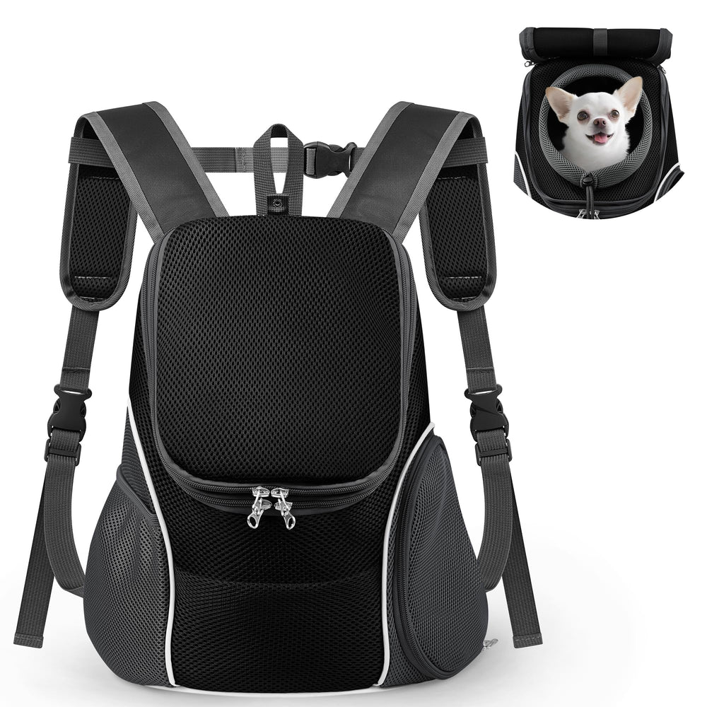 Mochila WOYYHO para perros con ventana superior mejora visibilidad y confort.
