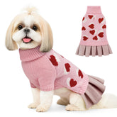 WOYYHO sudadera-perro falda plisada para paseos y sesiones de fotos