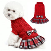 Sudadera WOYYHO para perro pequeña con lazo y cuello alto, suave y cálida.