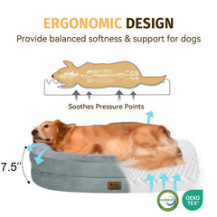 WOZOKE cama para perro ortopédica capa impermeable protege la espuma ante accidentes.