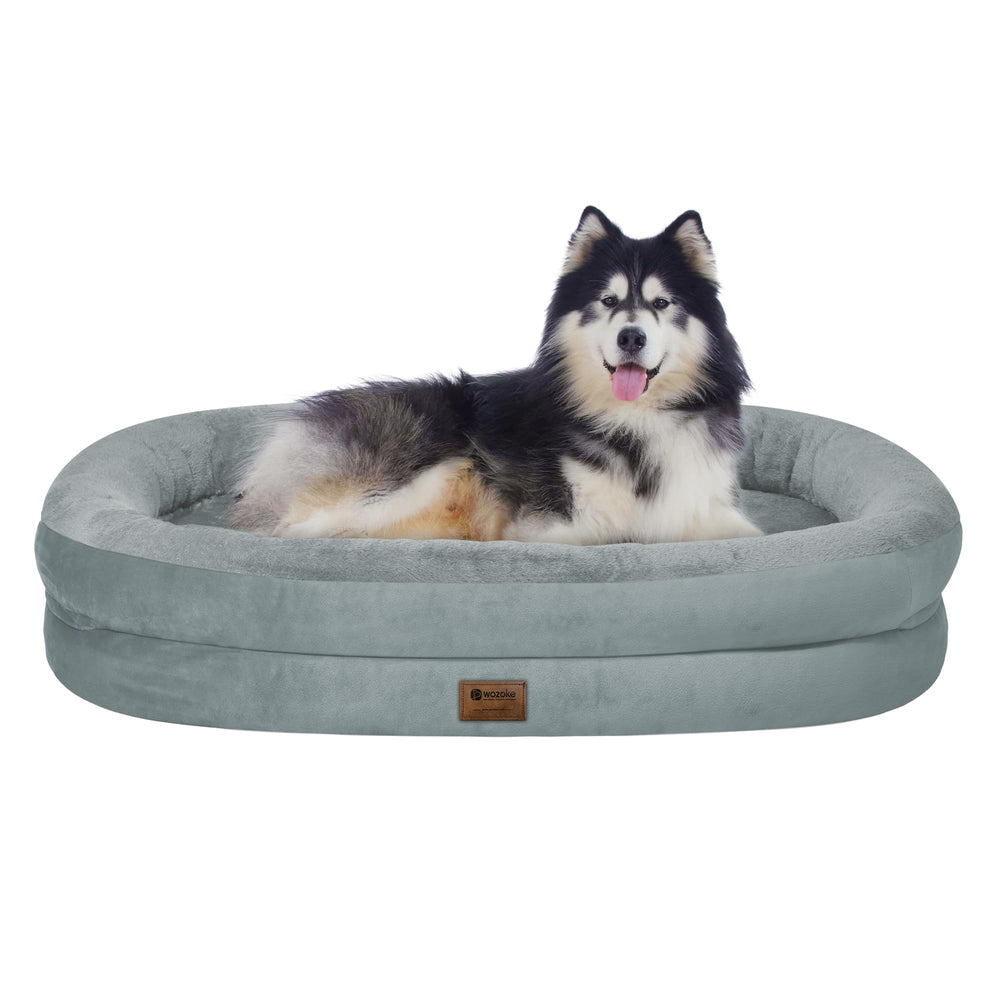 WOZOKE cama para perro ortopédica con espuma memoria ofrece soporte y comodidad.