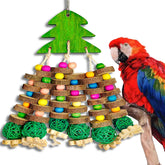 Juguete WQY GroceryShop para loro: árbol navideño con bloques para estimular el pico
