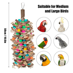 Juguete para loro de WQY GroceryShop con piezas coloridas y colgante para jaula