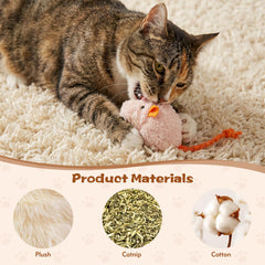 WRW ratón de felpa con catnip color verde, estímulo para exploración.