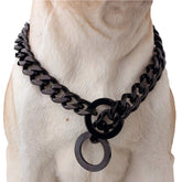 W/W Lifetime collar para perro, cadena 15mm negro, ideal para paseos seguros.