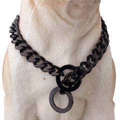 W/W Lifetime collar para perro, cadena 15mm negro, ideal para paseos seguros.