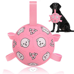 Pelota WYNTRIUM para perros con asideros facilita atrapar y tirar durante el juego.