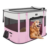 X-ZONE PET corral rosa, vista frontal para vigilar a la mascota con comodidad.