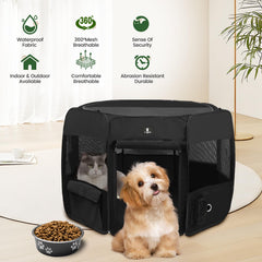 X-ZONE PET jaula plegable con estuche de transporte para facilitar viaje y almacenamiento.