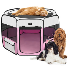X-ZONE PET jaula plegable para perros, vista frontal abierta para acceso fácil