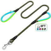 XiaZ correas doble mango verde 4ft, control versátil para perros grandes.
