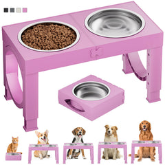 XiaZ: tazones elevados rosa en acero para perros grandes.