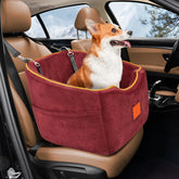 XIEEAOZEE Asiento elevador para perro pequeño: vista frontal para mayor seguridad en viajes.