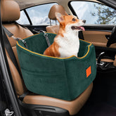 XIEEAOZEE asiento para coche de perro pequeño muestra medidas y ajuste.