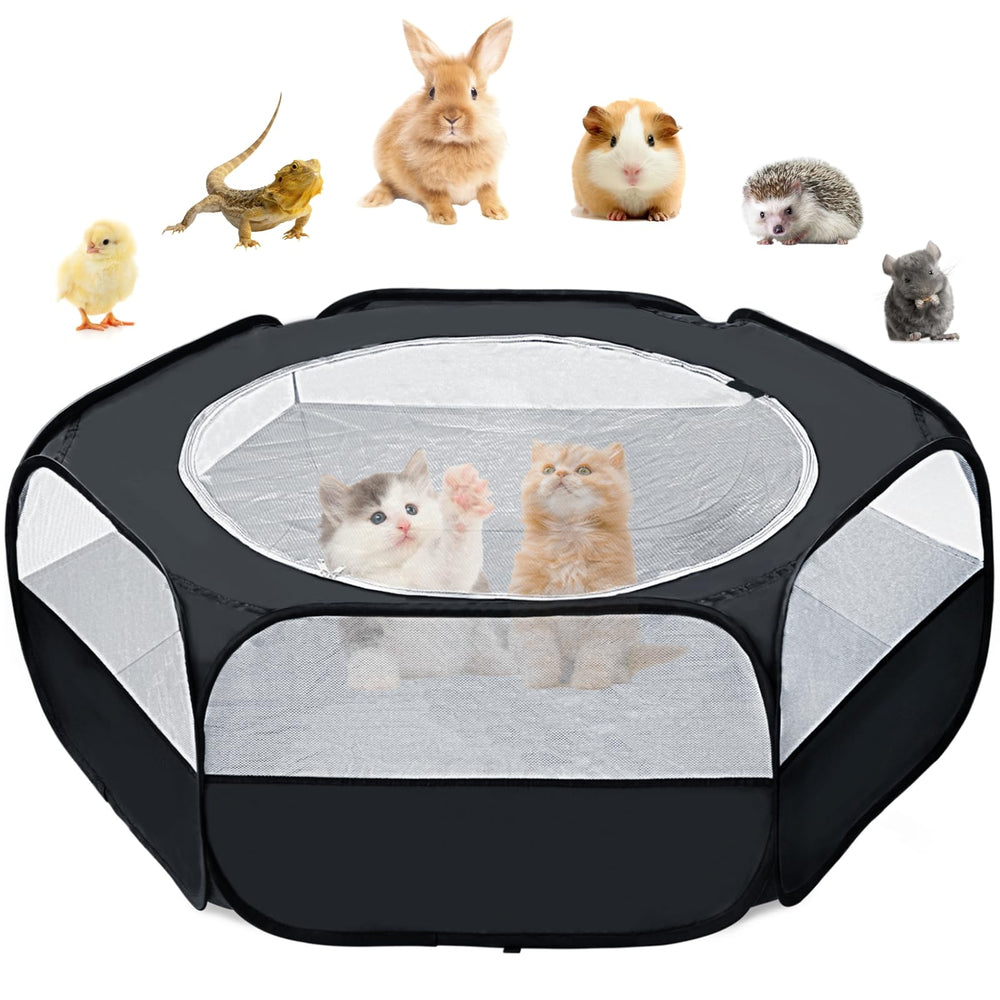 XIRGS corral pequeño con cobertura de malla para mascotas pequeñas, ideal para juego supervisado.