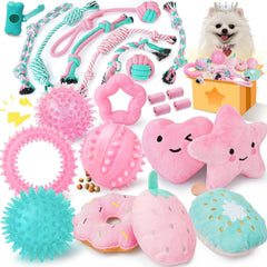 XIUGOAL juguete de cuerda rosa para perros, ideal para juego y mordida controlada.