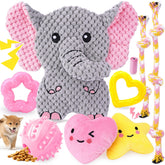 Juguetes rosados xiugoal para perrito, pack de 9, estimula juego diario.