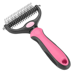 XLCL pet cepillo doble cara con 17 dientes para deslanado y deshedding.
