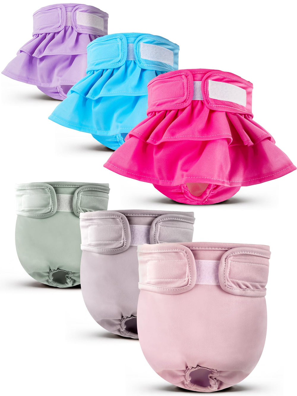 XPCARE pack de 6 pañales para perras hembras, reutilizables y cómodos para uso diario