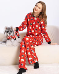 XPUDAC pijama estampado de perro, look navideño cómodo para descanso