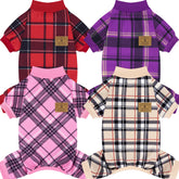 XPUDAC pijama para perros a cuadros, cómodo para paseos diarios y descanso en casa.