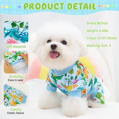XPUDAC pijama para perros con patrón mono, suave y transpirable