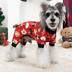 XPUDAC pijamas navideñas para perro con muñeco de nieve; fácil de vestir