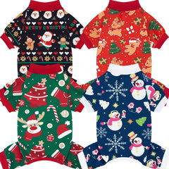 XPUDAC pijamas navideños para perro pequeño, tela suave para comodidad diaria.