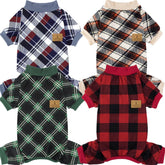 Pijamas XPUDAC para perros pequeños, pack navideño plaid para abrigo nocturno