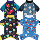 XPUDAC pijamas para perro pequeño con dinosaurio Universo, cómodo y cálido.