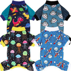 XPUDAC pijamas para perro pequeño con dinosaurio Universo, cómodo y cálido.