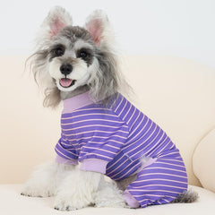 XPUDAC pijamas para perros rayados azul, textura suave que abraza el cuerpo