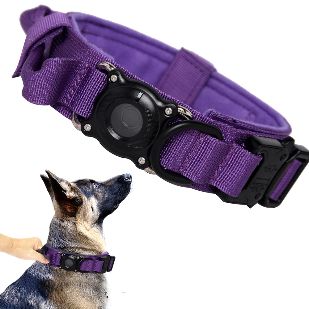 Collar Xqpetlihai con AirTag resistente al agua para perros grandes, ideal para paseos seguros.