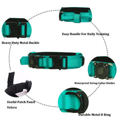 Xqpetlihai collar AirTag Teal, diseño impermeable protege el AirTag durante actividades.