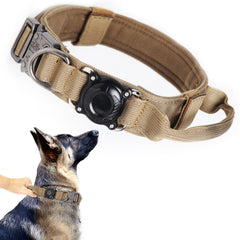 Xqpetlihai collar táctico AirTag resistente con nylon 1000D para perros grandes.