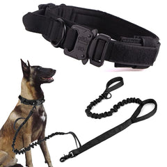 Xqpetlihai collar táctico para perro grande negro, duradero y cómodo en paseos